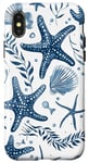 iPhone X/XS Blue Seashell Coastal Summer, Starfish, Women Case