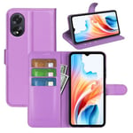 Oppo A18      Pu Wallet Case    [Purple]