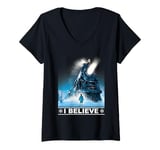 Womens The Polar Express I Believe V-Neck T-Shirt