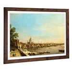 Big Box Art Framed Print of Giovanni Canaletto The Thames, Somerset House Design | Wall Art Picture| Home Decor for Kitchen, Living Room, Bedroom, Hallway, Walnut, A2 / 24.5x18 Inch / 62x45cm