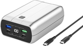 imuto Power Bank 100W, 26800mAh USB C Fast Charging, PD3.0 silver