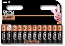 12 x Duracell AA Simply LR6 MN1500 1.5v Alkaline Batteries Long Expiry