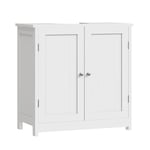 WOLTU Meuble sous lavabo de Salle de Bain en MDF 60x60x30cm Meuble de Rangement Blanc