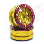 FR- Metsafil Beadlock Wheels PT- Distractor Gold/Red 1.9 (2 pcs) - MT0040GOR