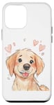 Coque pour iPhone 12 mini Chien Golden Retriever avec cœurs