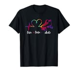 Cool Roller Skating Skate Girl Heartbeat Heart Tie Dye T-Shirt