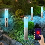 Etc-shop - Borne E27 lampadaire jardin smart home lumière extérieure détecteur de mouvement, App-commande vocale minuterie dimmable cct, IP44 1x led