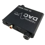 Optical Coaxial to Analog Audio Converter RCA Stereo 3.5mm Output Bass Volume