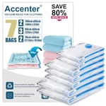 Accenter Sac Sous Vide Vêtement Aspirateur Lot de 7 Housse Rangement Sous Vide Gain d'Espace Vacuum Storage Bags Protection des Vêtements Rangement Sous Vide Idéal pour Voyager et Ranger à la Maison