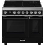 Smeg CPF92IMBL 90CM Portofino Induction Range Cooker Black