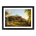 Big Box Art The Departure by Thomas Cole Framed Wall Art Picture Print Ready to Hang, Black A2 (62 x 45 cm)