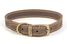 Ancol Timberwolf - Collier en Cuir - Sable - Taille 6 - pour Tour de Cou de 45 à 54 cm - Largeur du Collier : 2,5 cm