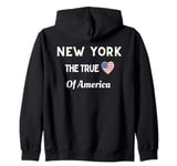 Patriotic Love New York USA The True Heart Of America Zip Hoodie