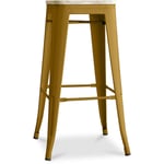 Tabouret de Bar - Design Industriel - Acier & Bois - 76cm - Stylix Doré