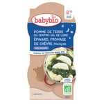 Babybio POMME DE TERRE DU CENTRE-VAL LOIRE EPINARD FROMAGE CHÈVRE FRANÇAIS dès 8 mois Aliment 400 g