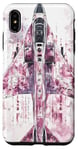 Coque pour iPhone XS Max Aquarelle rose vintage F4 Phantom II Jet Fighter Art