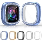 5-pack skärmskyddsfodral kompatibelt med Fitbit Versa 4/ Sense 2, mjukt Tpu-skydd med glitterdiamanter