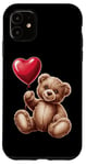 Coque pour iPhone 11 Ours en peluche coeur amour joyeux Saint-Valentin