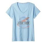 Womens Star Trek: The Original Series Trek Flight Retro Chest Logo V-Neck T-Shirt