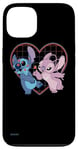 Coque pour iPhone 13 Disney Lilo et Stitch Angel Heart Kisses