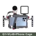 Ulanzi Lino-Poignée de montage pour téléphone,vidéo,vlog,iPhone X,11,12,13,14,Pro Max,Android,photographie,5.4,en effet à 6.7 - Type VLOG KIT-Q1-VL49