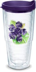 Tervis Island Tropical Hibiscus Collection Made in USA Double Walled Insulated Tumbler Travel Cup Keeps Drinks Cold & Hot, 24oz, Island Hibiscus Purple