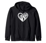 Saint Bernard Mom Dog Art Valentine's Day Heart Zip Hoodie