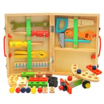 Boîte À Outils En Bois Pour Enfants, Ensemble De Jeu De Simulation, Jouets Éducatifs Montessori, Démontage D'écrou, Assemblage De Vis, Outil De Charpentier De Réparation De Simulation