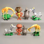 4st/ set Madagaskar Djur Lejon Zebra Giraff Samling Actionleksaker Modell Dockor Anime Figur Barn Present A