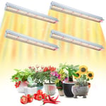 COKOLILA 4pcs T5 LED Lampe de Plante, 42 cm Lampe de Culture LED à Spectre Complet pour Plantes d'intérieur, Lumière de Plante avec fonction Réflecteur/Guirlande pour Semis, Serre, étagères de Culture