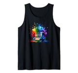 Splash Art Vintage Radio Antique Radios Tank Top