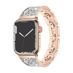 Longueur réglable pour bracelet en métal, compatible avec le bracelet Apple Watch 38 mm, 40 mm, 41 mm, pour homme et femme, rouge or, Fp: élégant, léger, confortable