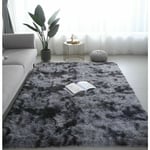 Tapis de Salon Shaggy 160 x 230cm en Peluche Gris Foncé Fibre de Polypropylène Souple Tapis Antidérapante