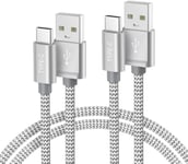 Câble Chargeur Usb Type C 1m 2-Pack,Cordon Charge Nylon Pour Ipad 10 Pro 11 12.9 Air 4 5 2020 Mini 6 2022,Iphone 15 16 Pro Max,Samsung Galaxy A54,A53,A52,A21,A32,A42,Plus S24 S23 S22 Ultra