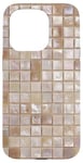 Coque pour iPhone 15 Pro Motif mosaïque beige crème Y2K ton neutre