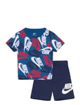 Nike Nkb Nsw Toss Aop 2Pc Short Set Blå