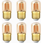 Mini ampoule LED tubulaire, 1W T28 Edison Ampoule à filament LED E27 Culot à vis 2200K Ampoule super blanc chaud pour la décoration Non dimmable