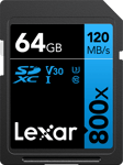 Lexar Professional 800x SDXC UHS-I C10 V10 U3 R120/45MB 64GB