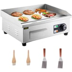 VEVOR Plancha Professionnelle Electrique 455 x 400 x 210 mm Plancha de Cuisson 2500 W Plaque Chauffante Acier Inoxydable avec Brosse a Huile et Pelle