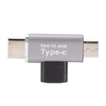 Adaptateur 2 En 1 Typec Femelle Vers Micro M&acirc;Le Pour Accessoire De Mise &agrave; Niveau De T&eacute;L&eacute;Phone Portable Iphone Typec (Interface Micro Typec)