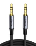 Câble Audio Jack 3.5mm 4 Pôles pour Casque Micro Câble Auxiliaire Jack Stéréo en Nylon Tressé Compatible avec iPhone SE iPad iPod Casque Chaîne HiFi Autoradio Amplificateur (3M)