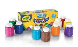 CRAYOLA - Kit de 10 Mini Pots de Peinture Lavable, 10 Couleurs Différentes - Âge Conseillé: à Partir de 3 Ans, 10 petit pot de peinture de 59ml