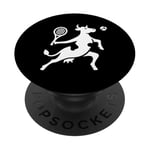 Silhouette minimaliste de vache jouant au tennis PopSockets PopGrip Interchangeable