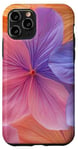 Coque pour iPhone 11 Pro Mélange floral romantique dans des tons orange chaud et bleu froid