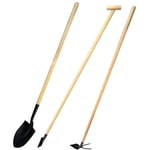 Monmobilierdesign - ogrod Lot d'outils de jardinage Pelle bêche + binette + serfouette panne et langue