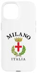 Coque pour iPhone 15 Drapeau Milan Vintage Italie Souvenir Italie Milano Empire romain