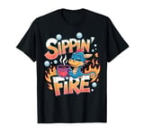 Sippin’ Fire Cute Dragon Tea Lover T-Shirt