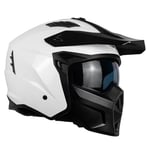 One by Camamoto | Casque Moto et Scooter Track Jet Blanc Brillant Intégral avec Mentonnière Amovible Homologué ECE R22-06 Taille XS (53-54 cm)