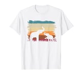 Wildlife Animal Sunset Africa Safari Gift Retro Elephant T-Shirt