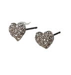 Swarovski Heart Stud Earrings In White - Rhodium Plated 5109990